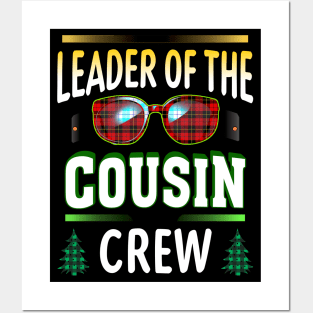 Leader Of The Cousin Crew Funny Christmas Family Costume T-Shirt Posters and Art